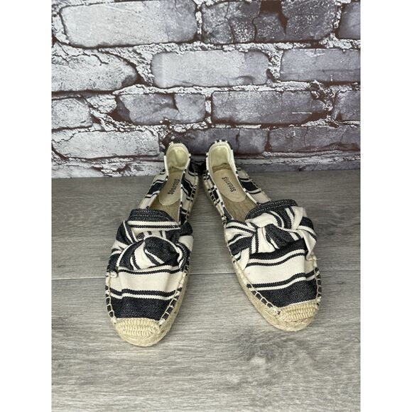 Soludos Striped Espadrille Bow Blue Cream Nautical Shoes Women’s Sz 9M US/39.5EU - Picture 12 of 16